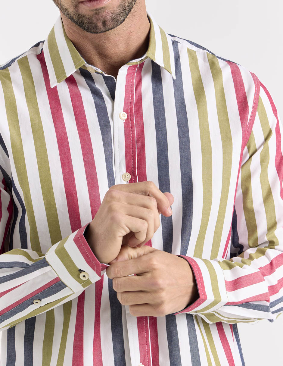 Camisa casual manga larga para hombre 4