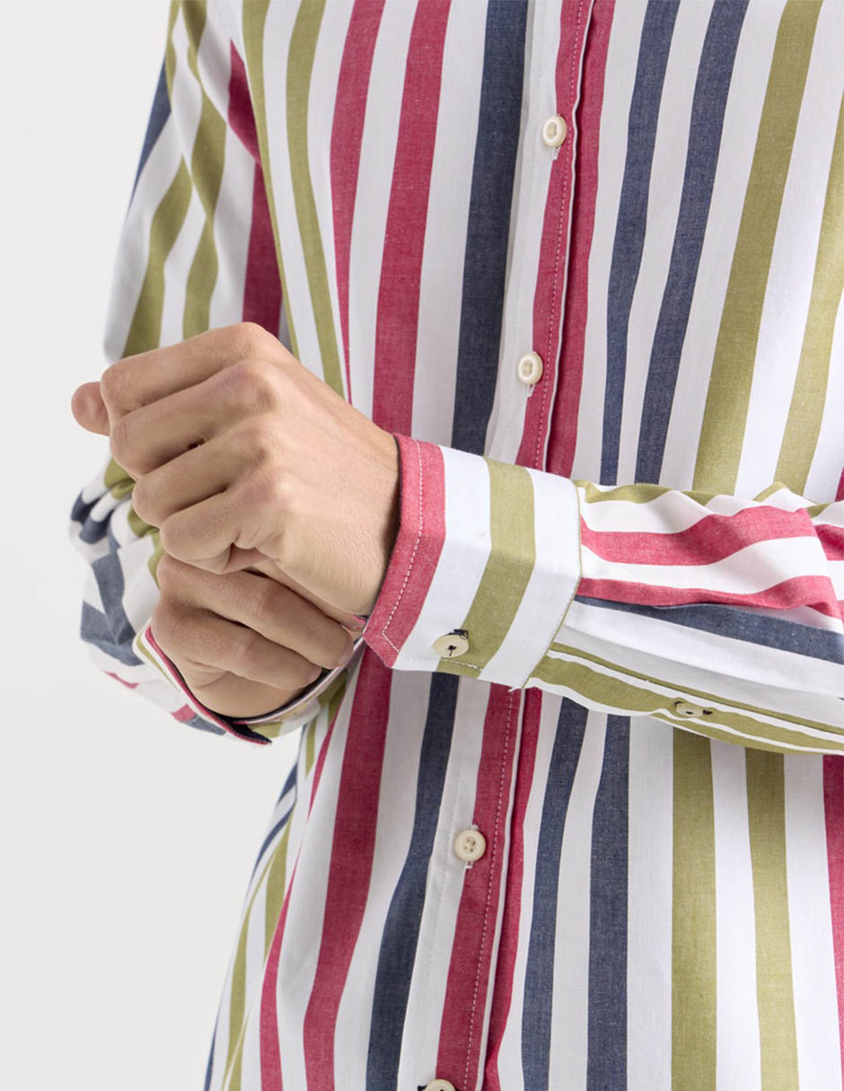 Camisa casual manga larga para hombre 5