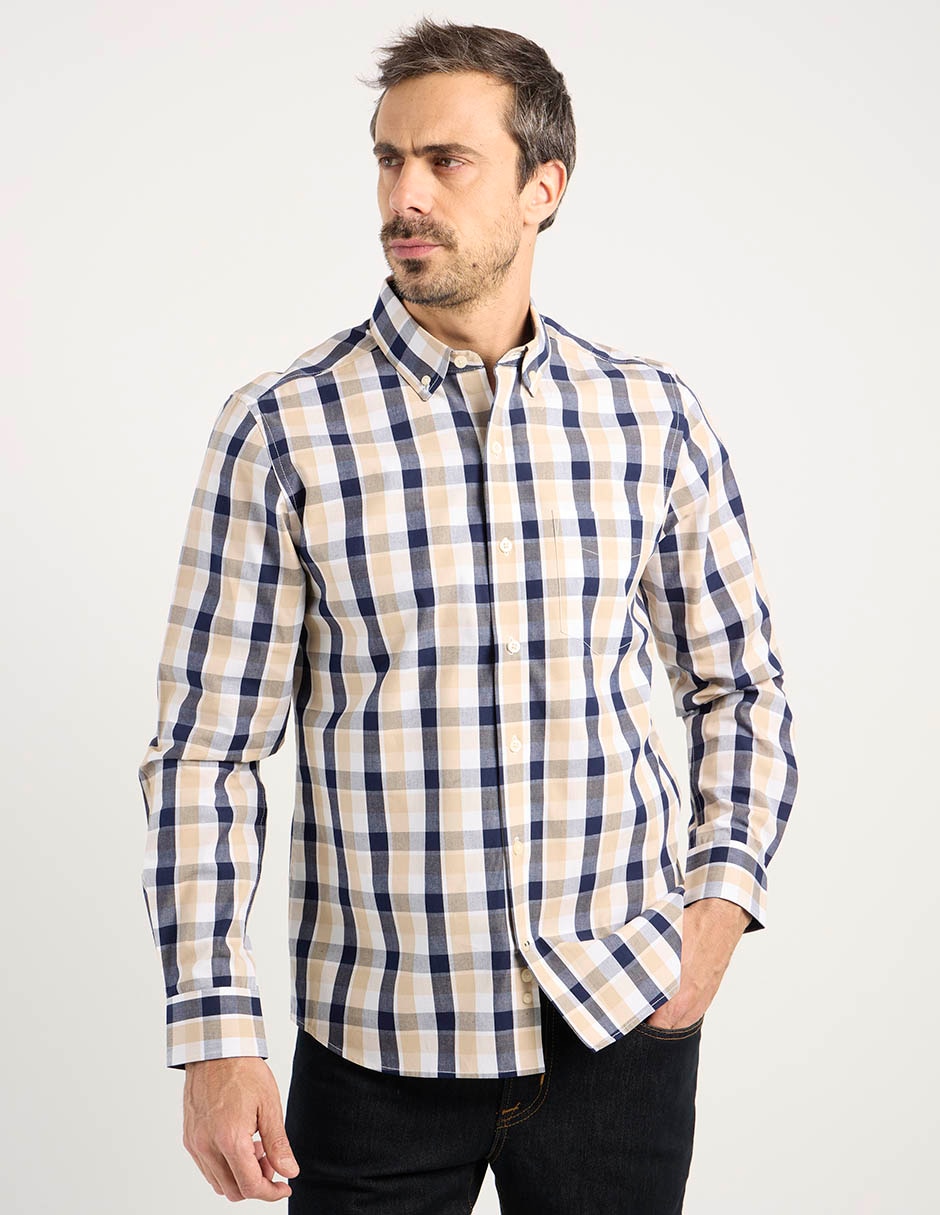 Camisa casual de algodón manga larga para hombre 2