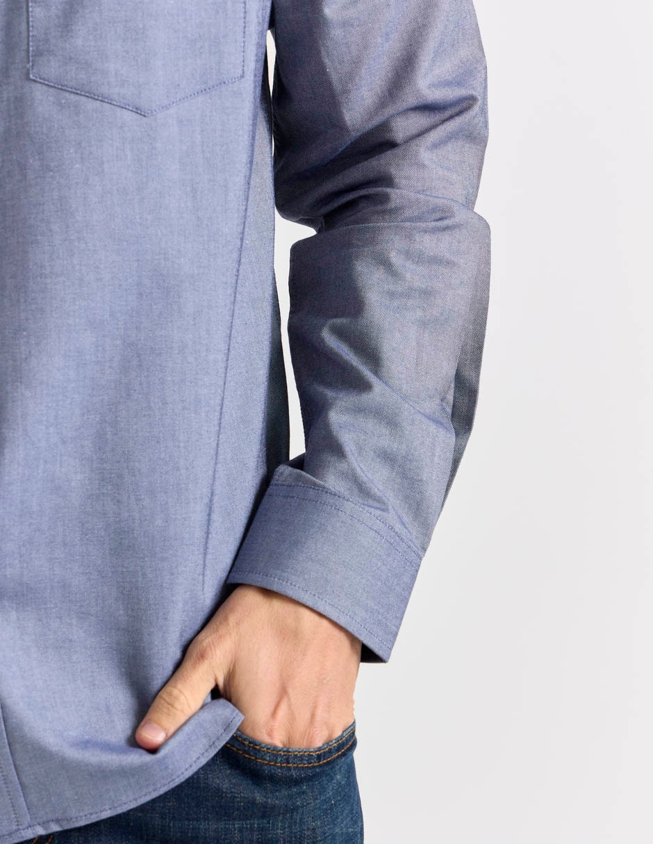 Camisa casual de algodón manga larga para hombre 5