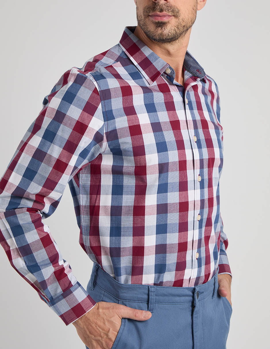 Camisa casual manga larga para hombre 5
