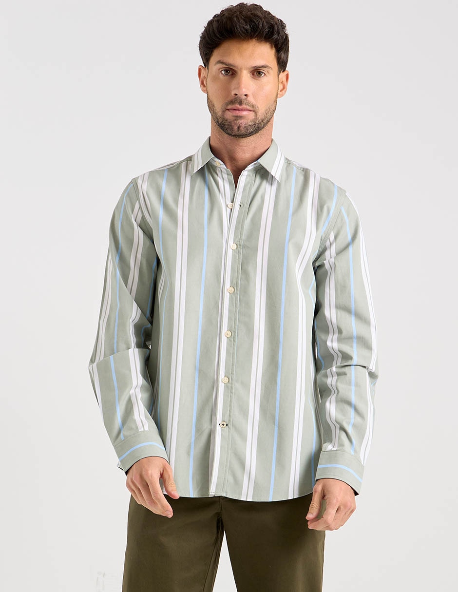 Camisa casual manga larga para hombre 2