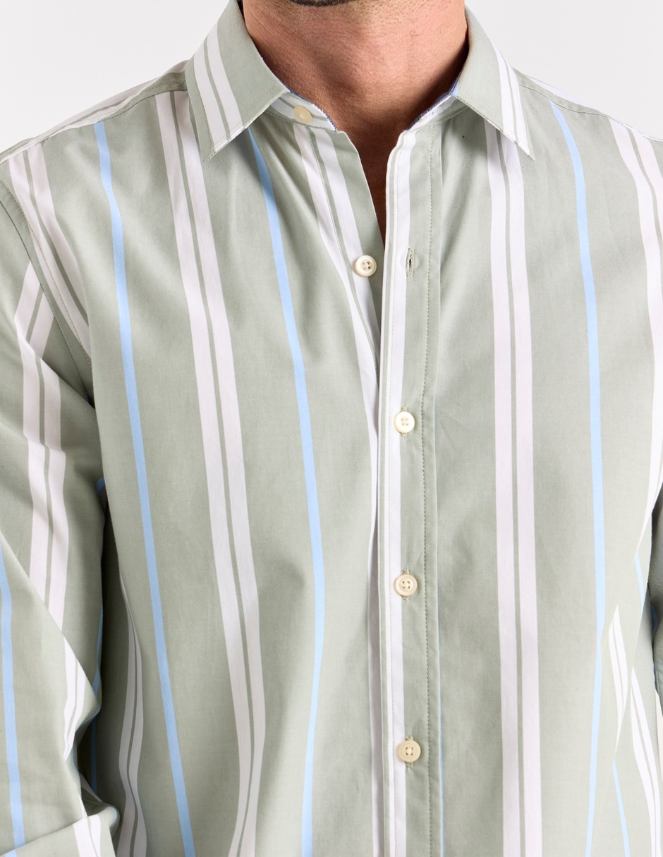 Camisa casual manga larga para hombre 4