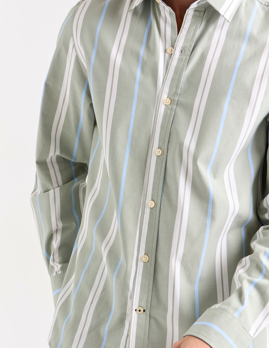 Camisa casual manga larga para hombre 5