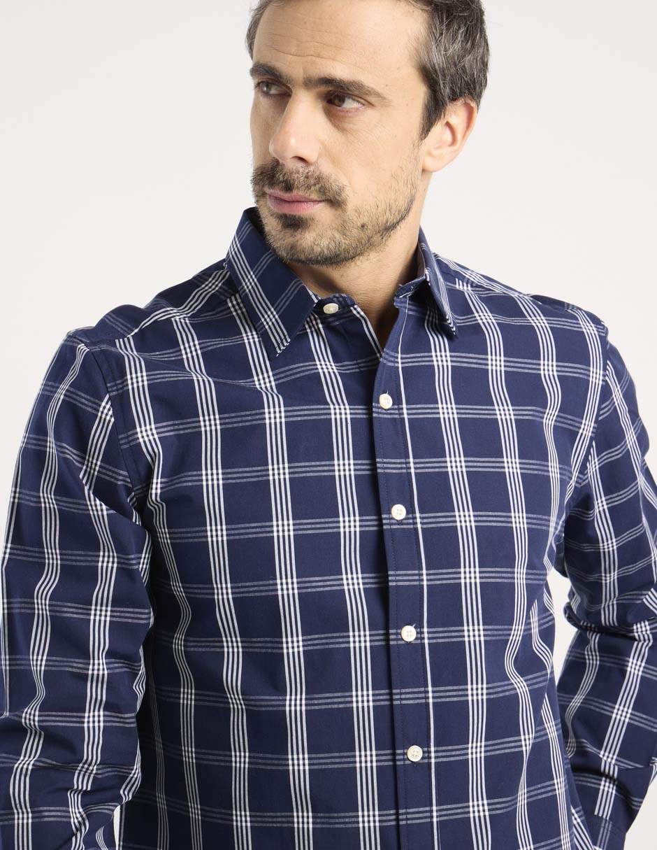 Camisa casual manga larga para hombre 4