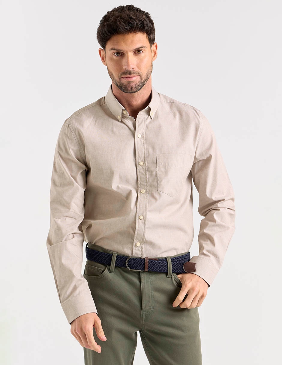 Camisa casual manga larga para hombre