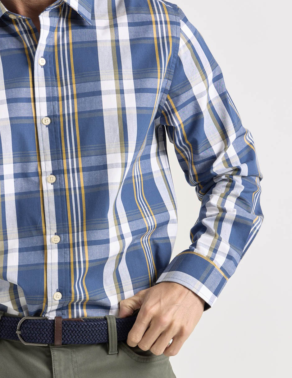 Camisa casual manga larga para hombre 5