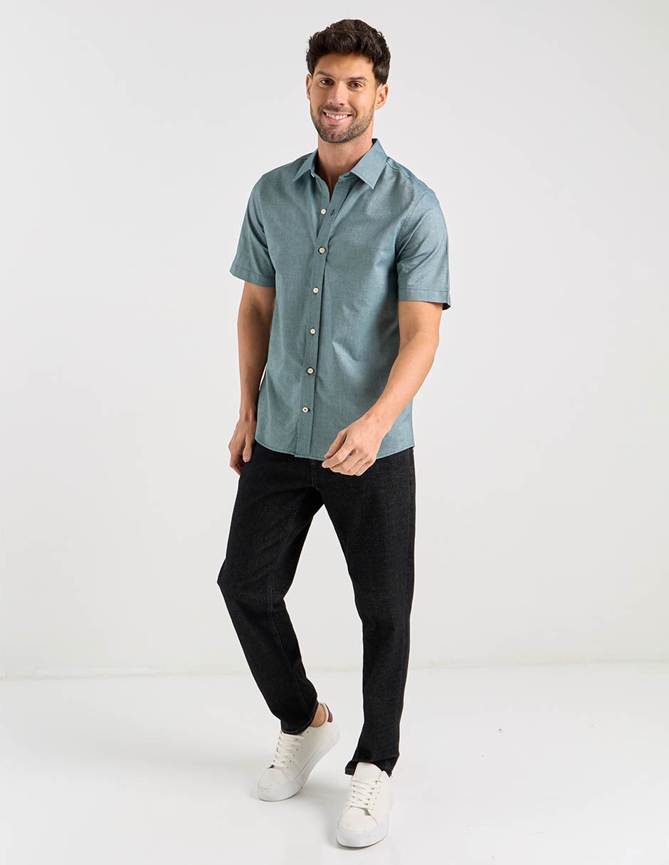 Camisa casual de algodón manga corta para hombre 3