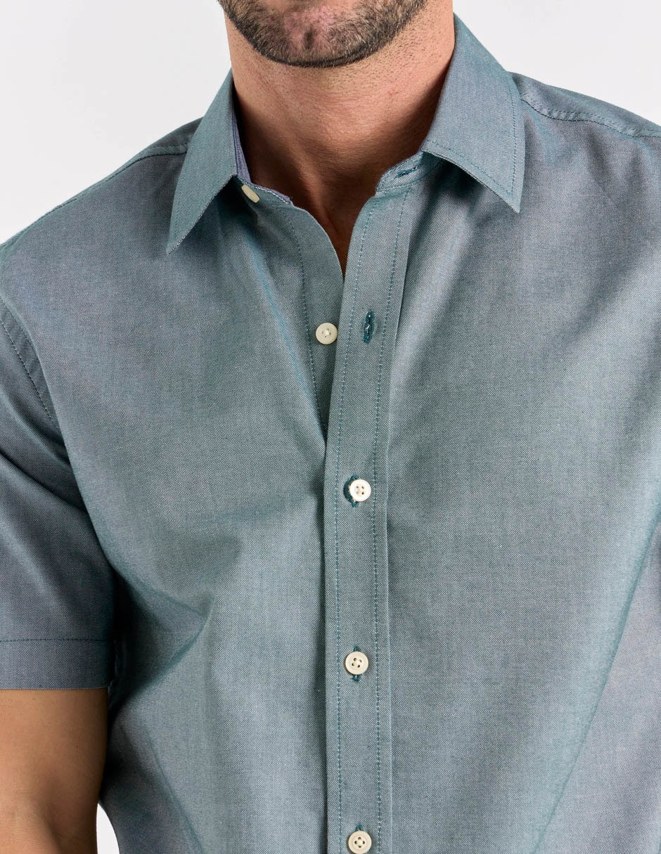 Camisa casual de algodón manga corta para hombre 4