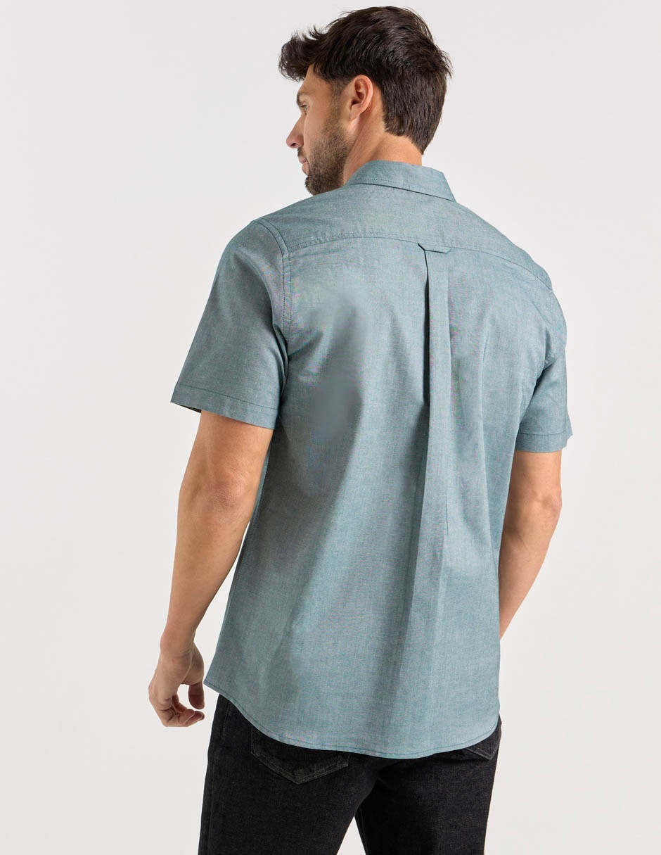 Camisa casual de algodón manga corta para hombre 6