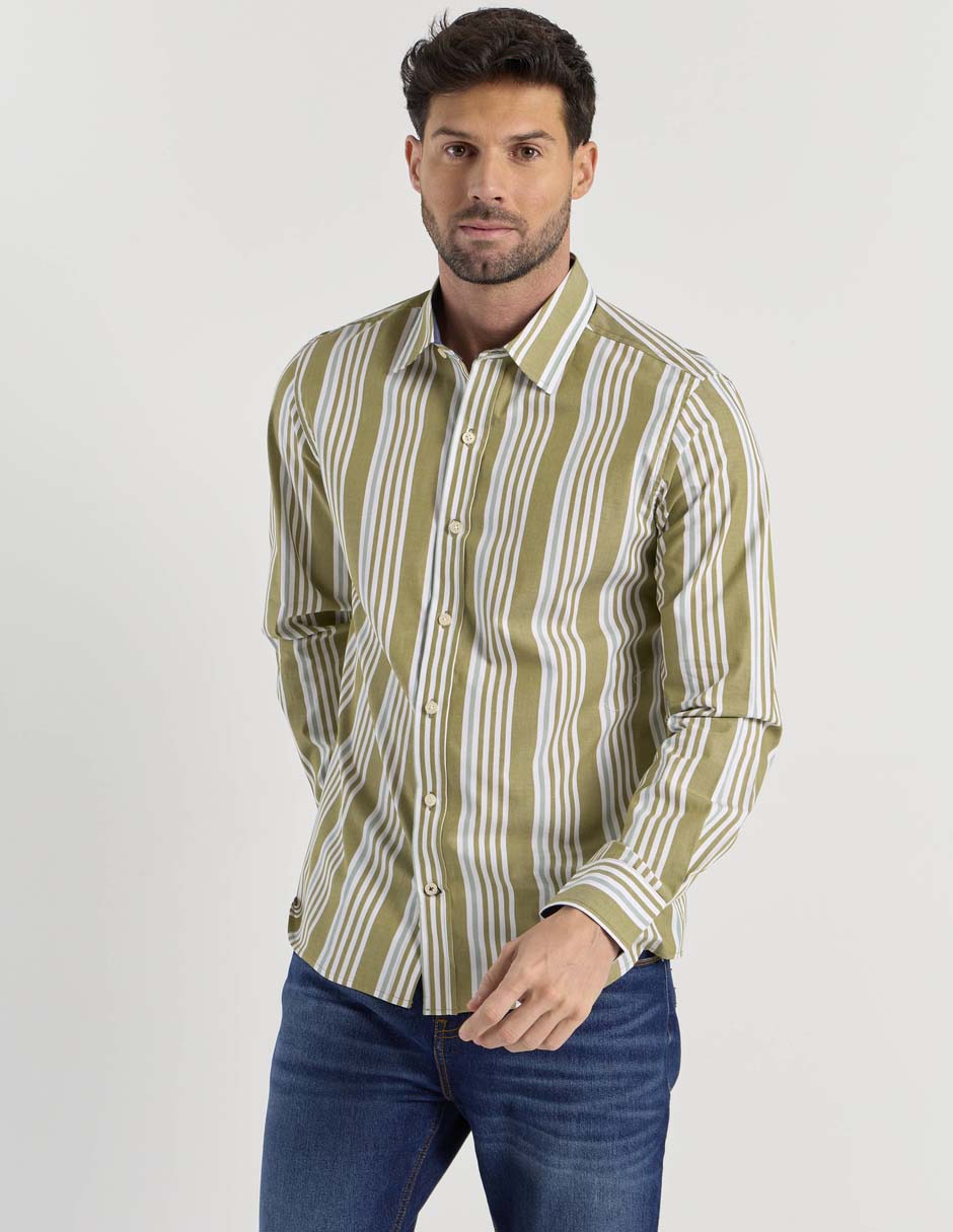 Camisa casual manga larga para hombre 2