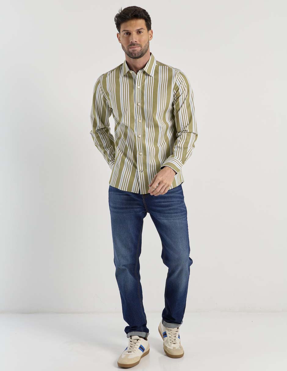 Camisa casual manga larga para hombre 3