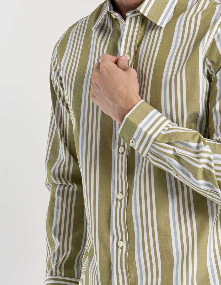 Camisa casual manga larga para hombre 5