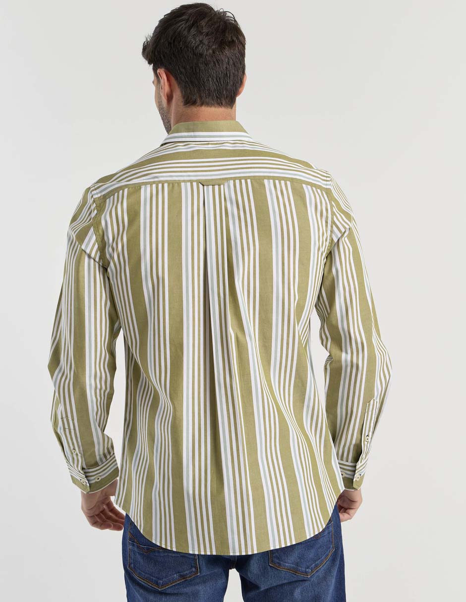 Camisa casual manga larga para hombre 6