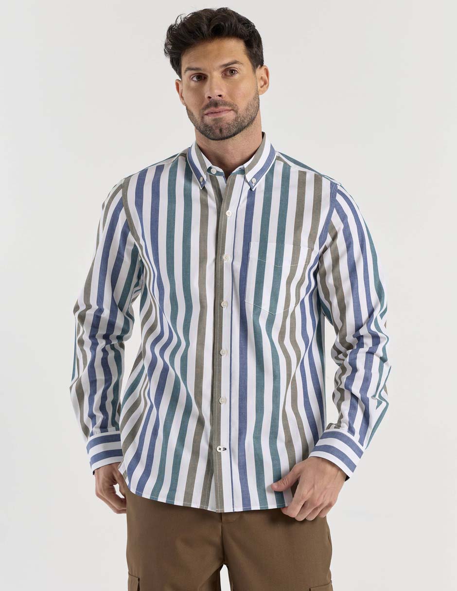 Camisa casual manga larga para hombre