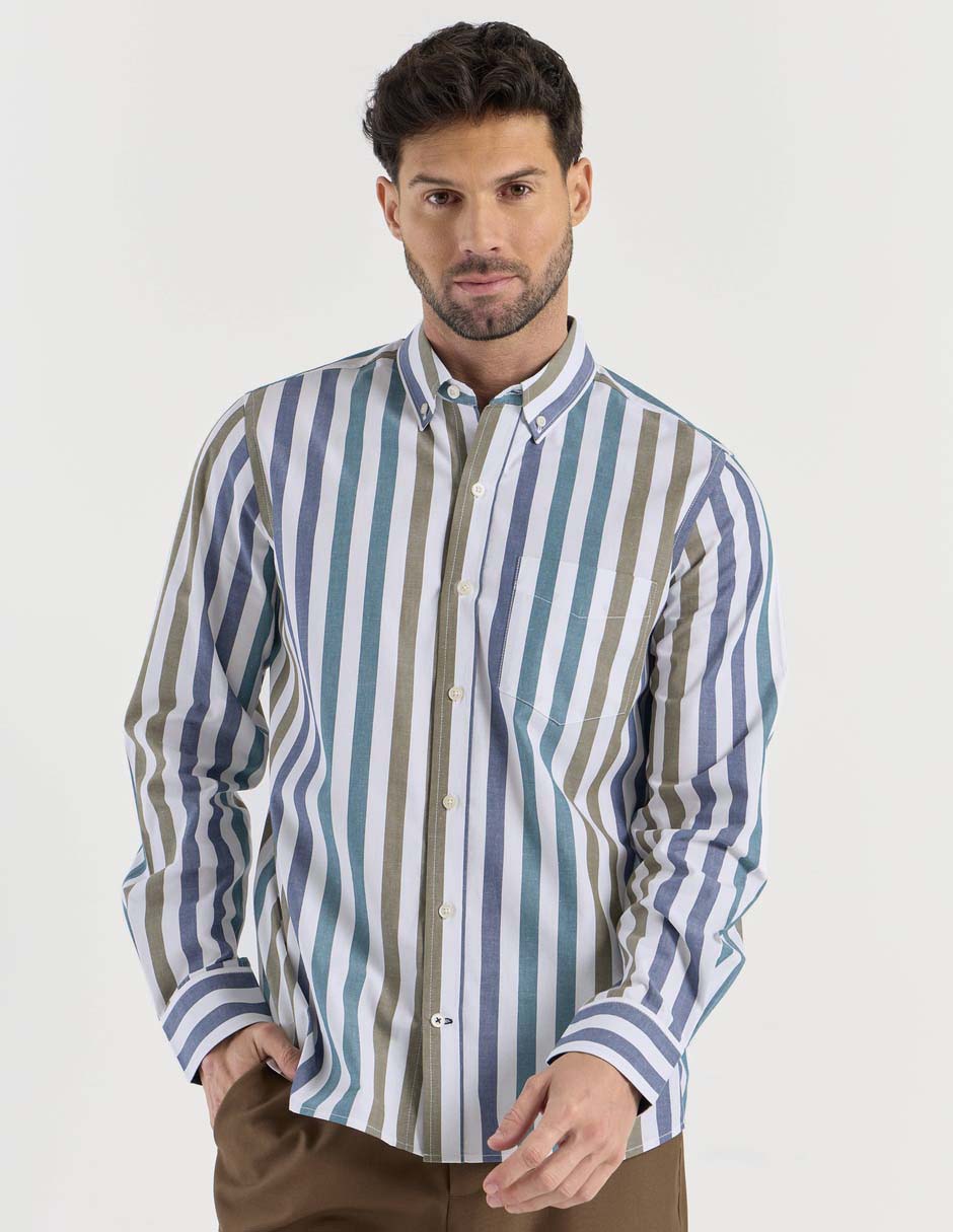 Camisa casual manga larga para hombre 2