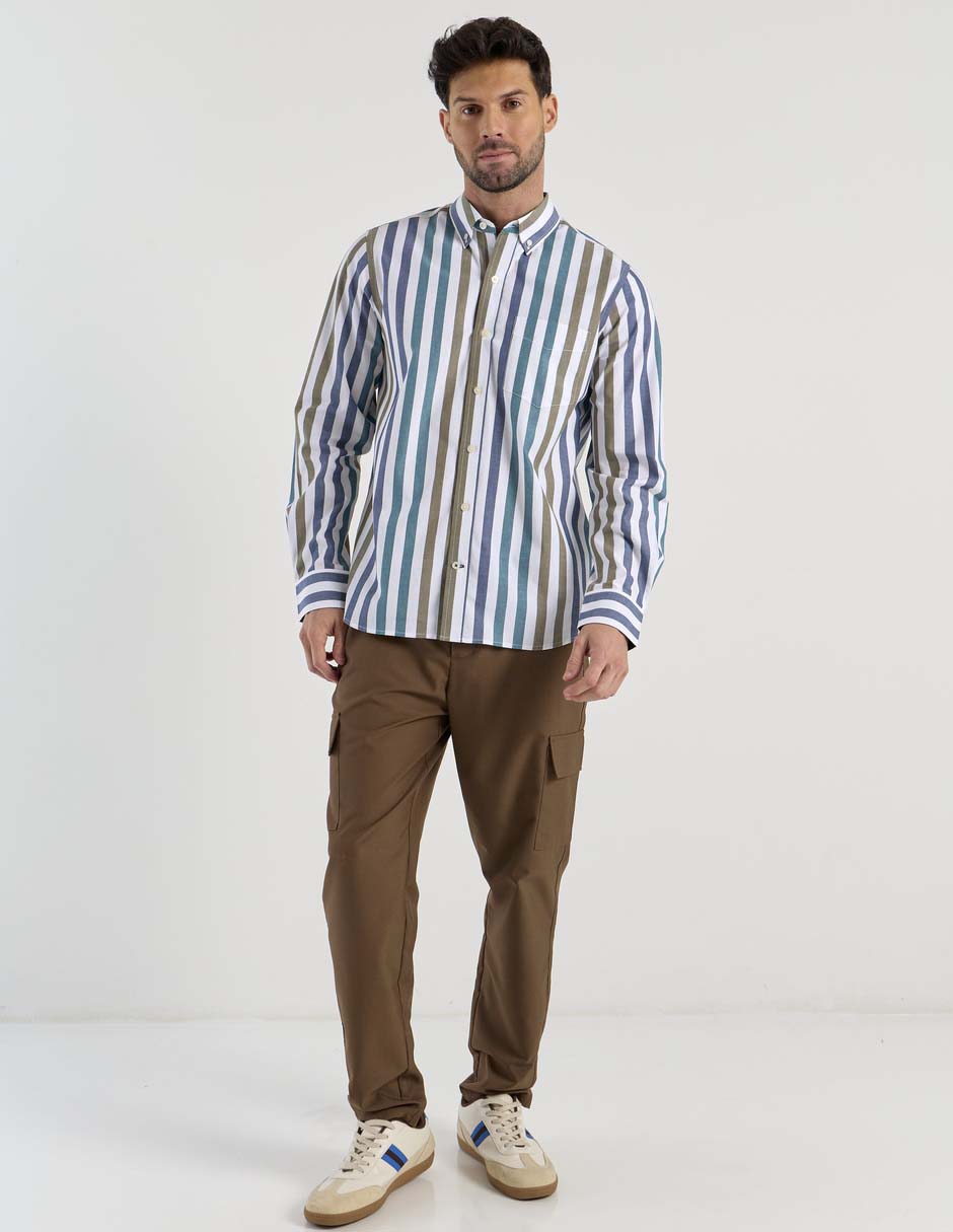 Camisa casual manga larga para hombre 4