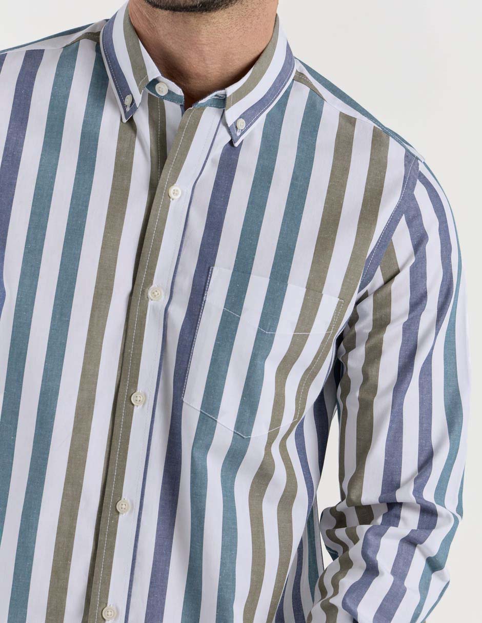 Camisa casual manga larga para hombre 6