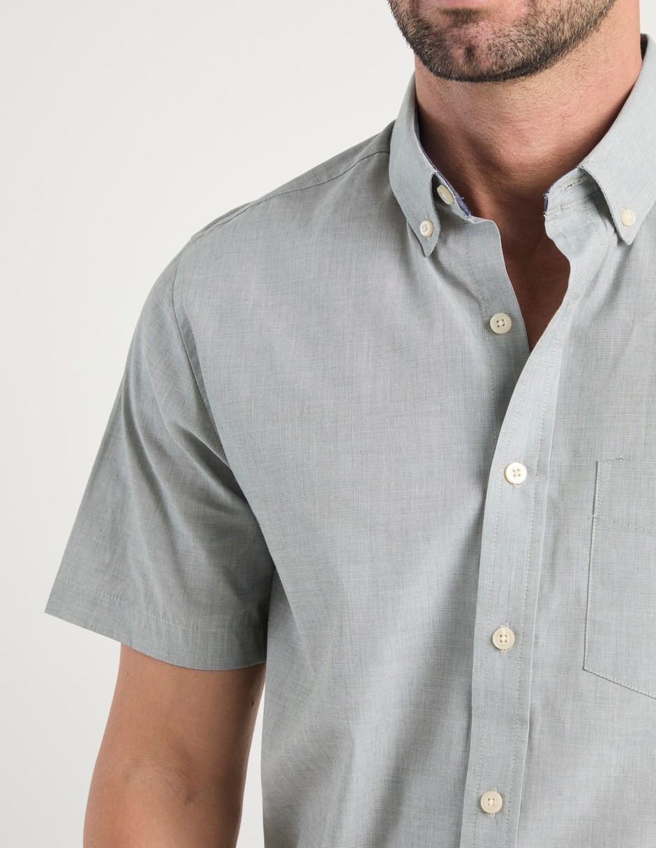 Camisa casual de algodón manga corta para hombre 5