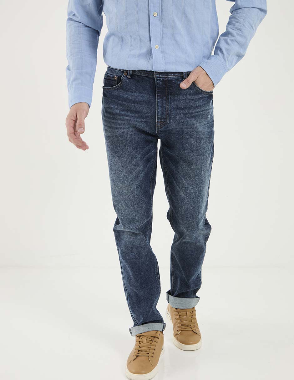 Jeans straight delavado para hombre Jeans straight delavado para hombre