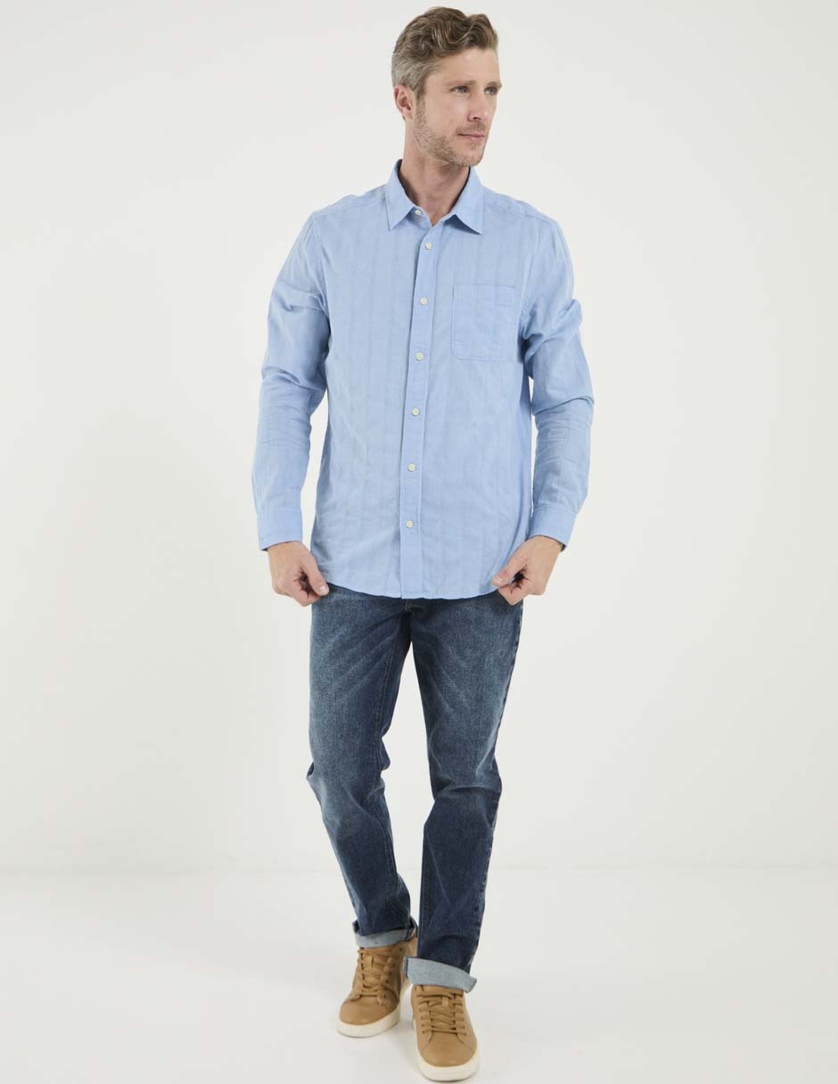 Jeans straight deslavado para hombre 3