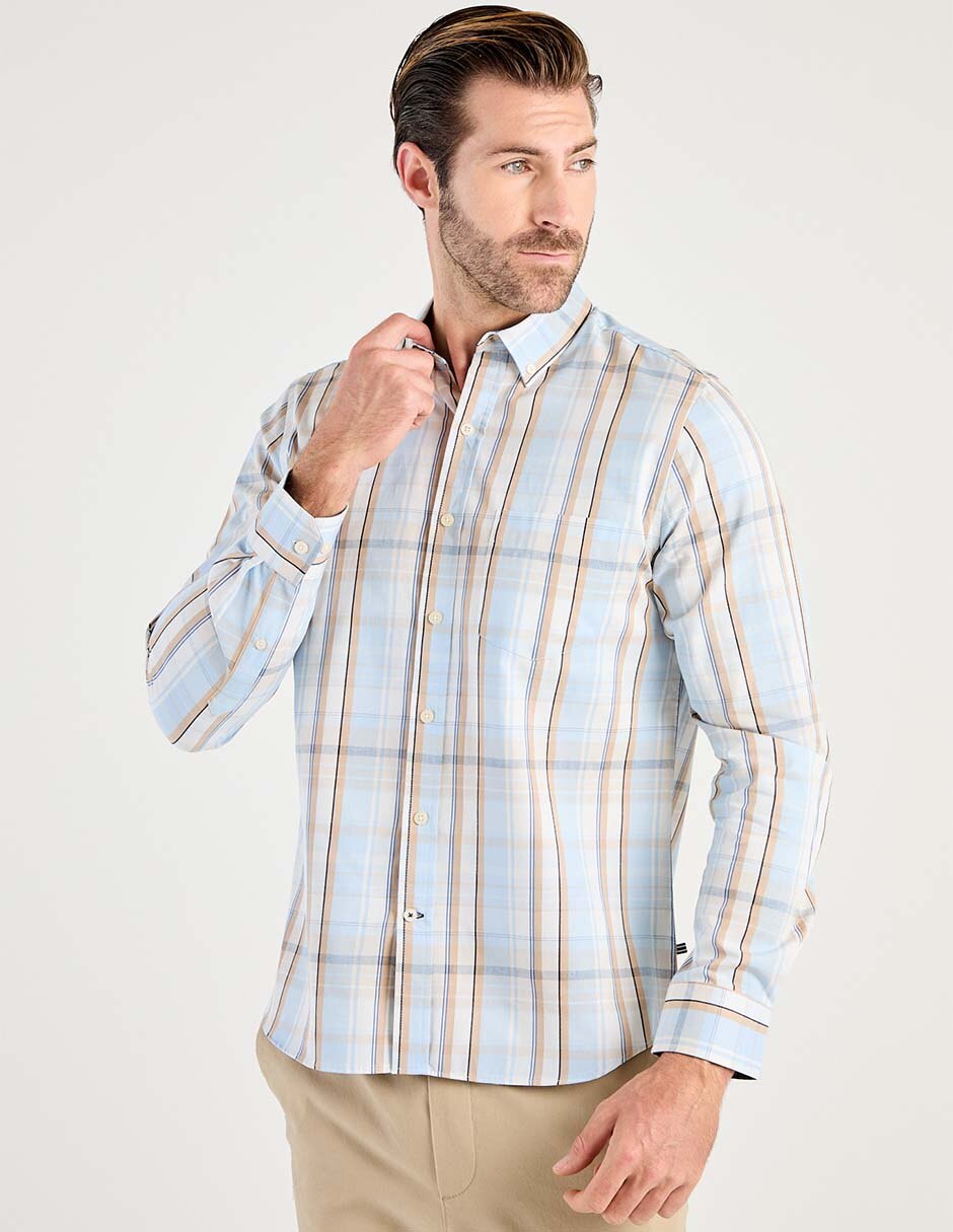 Camisa casual manga larga para hombre