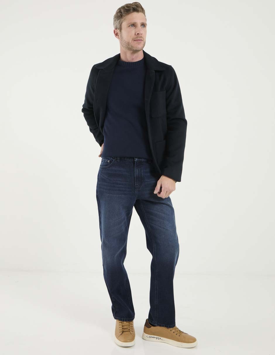 Jeans straight deslavado para hombre 3