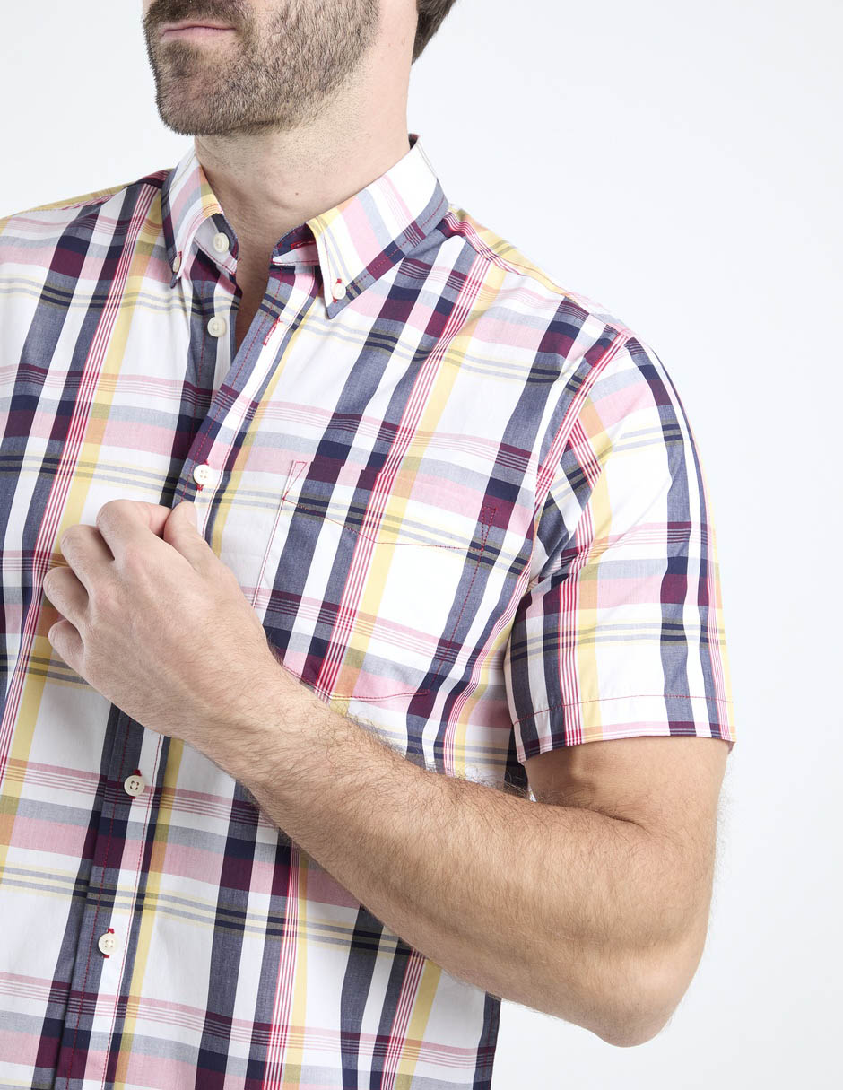 Camisa casual de algodón manga corta para hombre 5