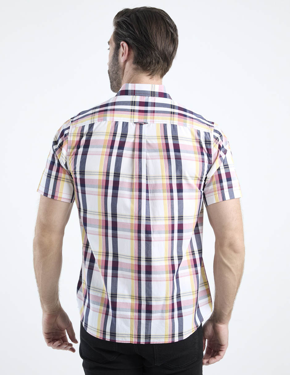 Camisa casual de algodón manga corta para hombre 6