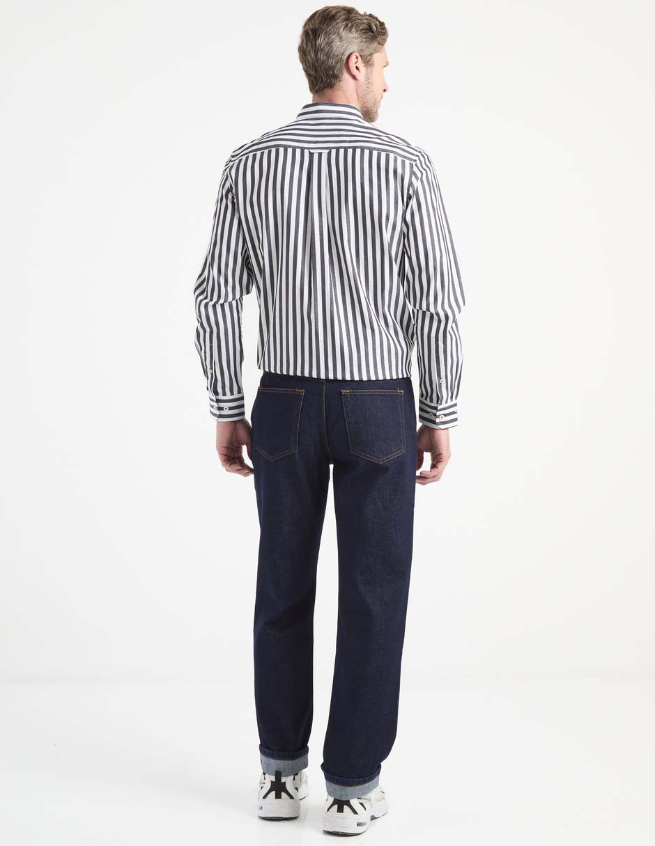 Jeans straight lavado obscuro para hombre 2