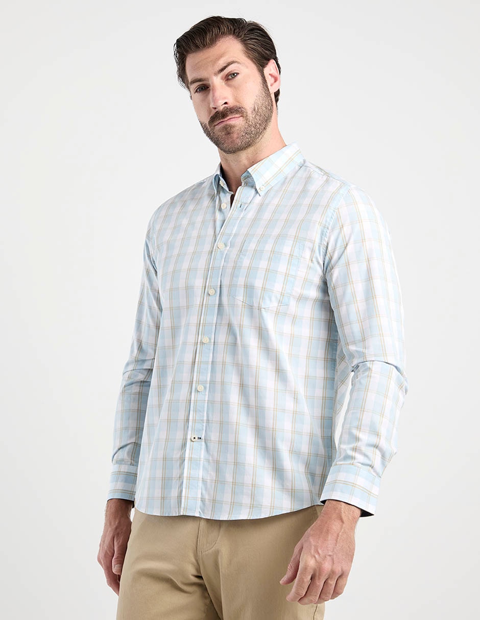 Camisa casual de algodón manga larga para hombre Camisa casual de algodón manga larga para hombre
