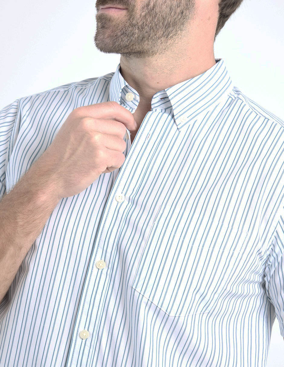 Camisa casual de algodón manga corta para hombre 4