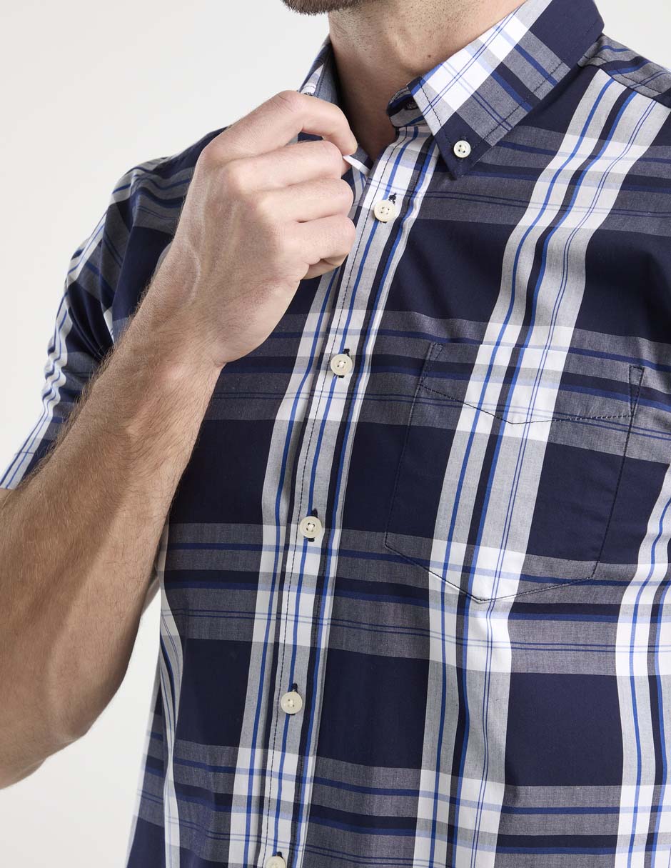 Camisa casual de algodón manga corta para hombre 4