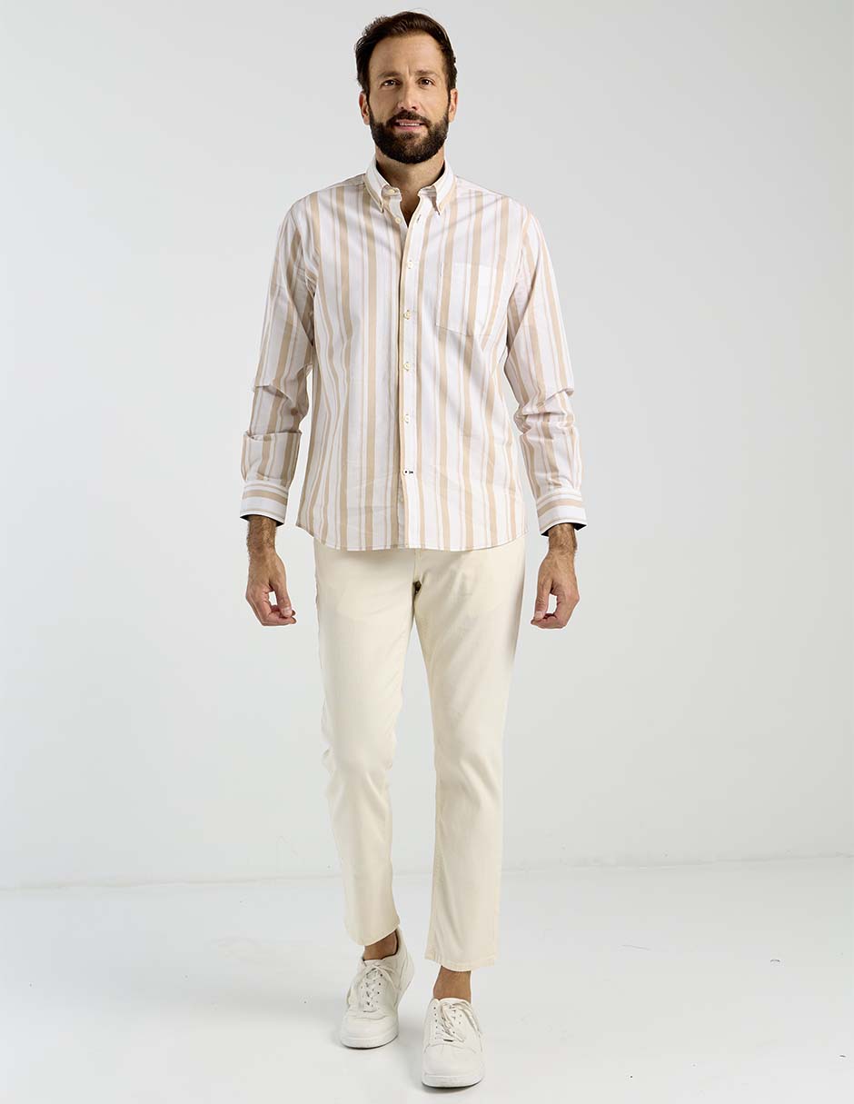 Camisa casual manga larga para hombre 8