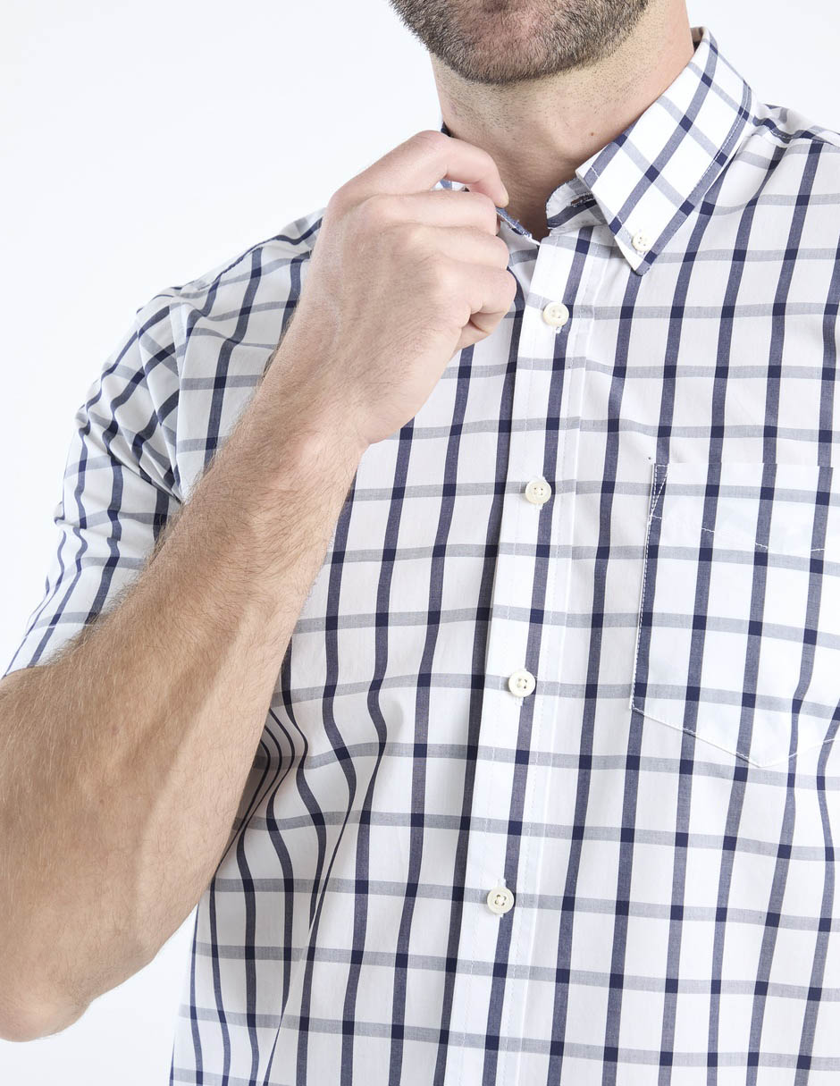 Camisa casual de algodón manga corta para hombre 4