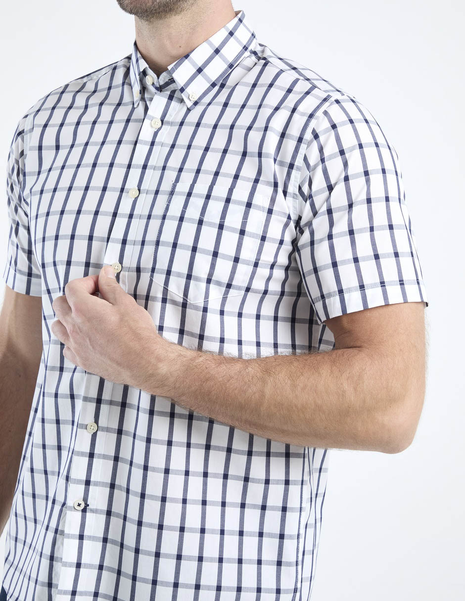 Camisa casual de algodón manga corta para hombre 5