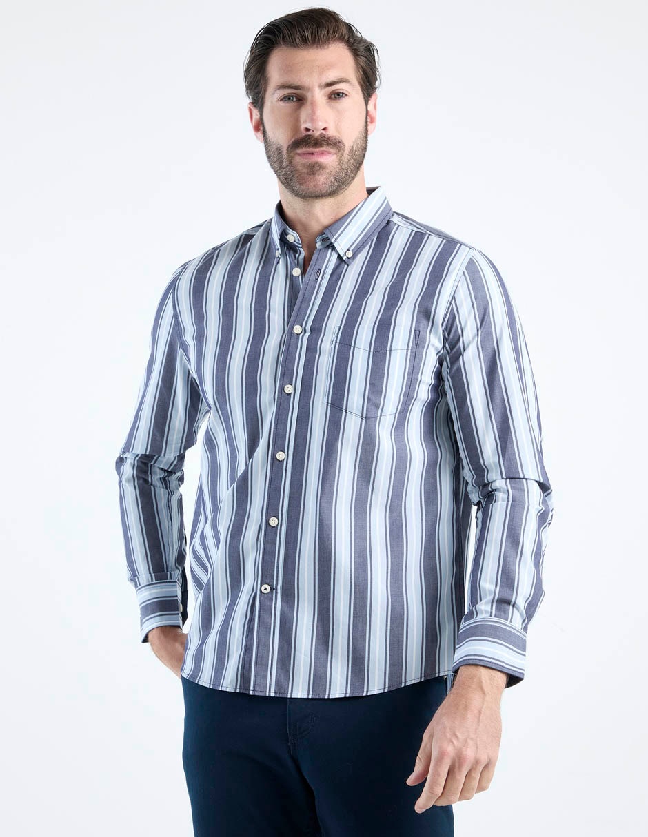 Camisa casual de algodón manga larga para hombre