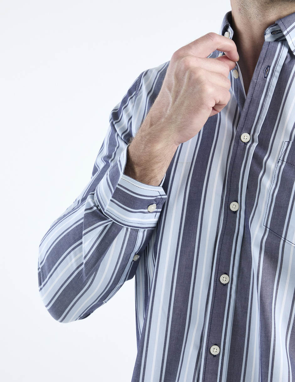 Camisa casual de algodón manga larga para hombre 4