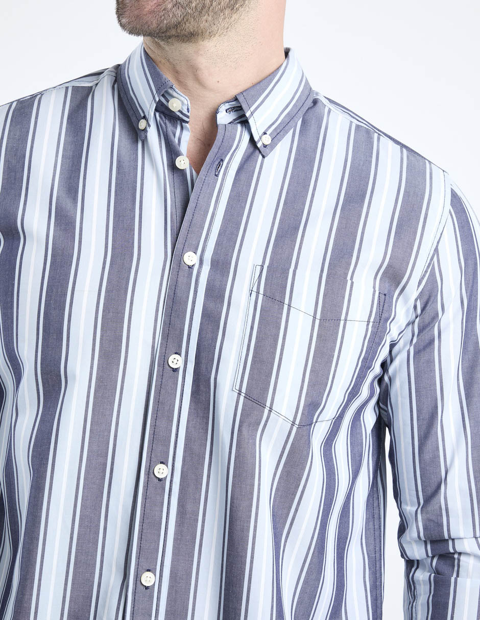 Camisa casual de algodón manga larga para hombre 5