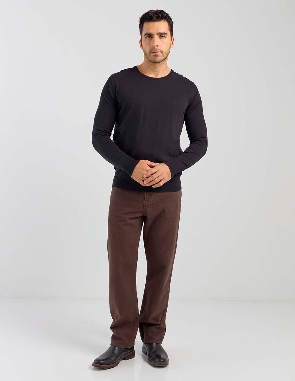 Jeans straight lavado obscuro para hombre 3