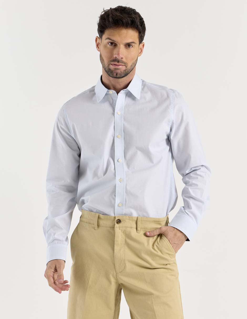 Camisa casual de algodón manga larga para hombre Camisa casual de algodón manga larga para hombre