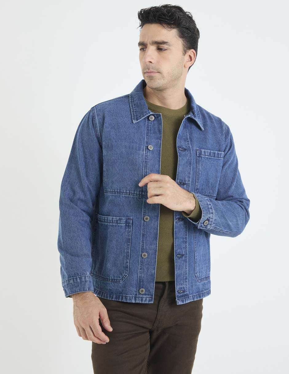 Sobrecamisa casual de algodón manga larga para hombre Sobrecamisa casual de algodón manga larga para hombre