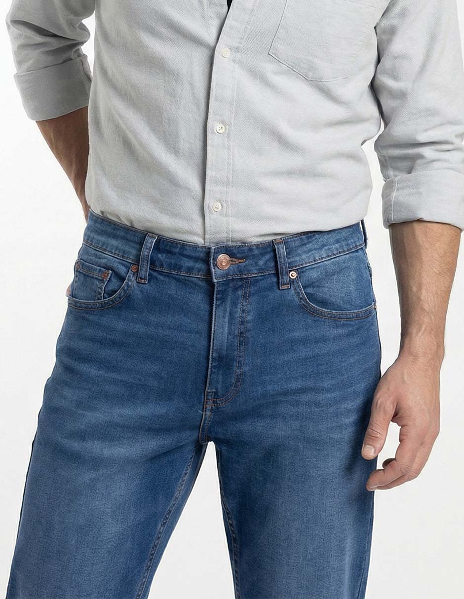 Jeans slim lavado whisker para hombre 4
