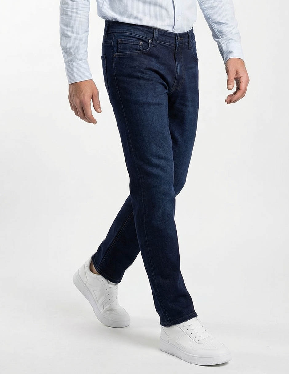 Jeans slim lavado obscuro para hombre