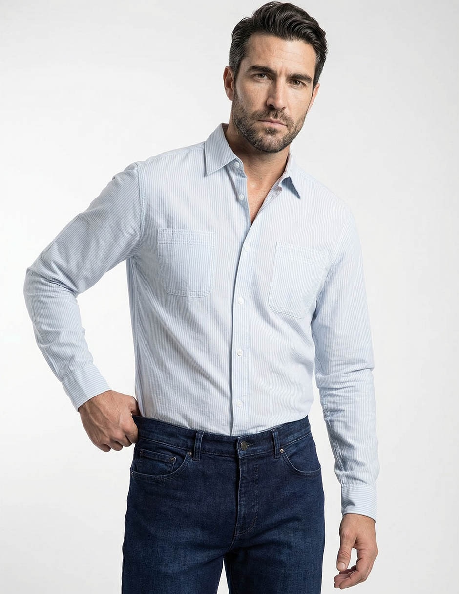 Jeans slim lavado obscuro para hombre 4